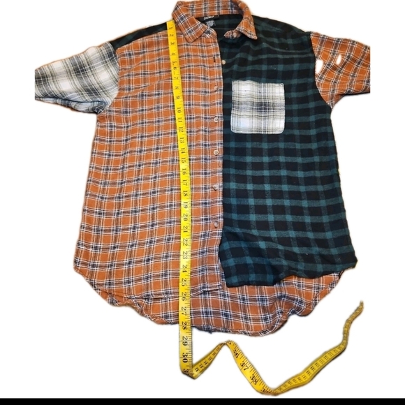 Just Polly Womens Flannel Mixed Plaid Button Down Long Colorful Sleeve Blouse S - Picture 9 of 9